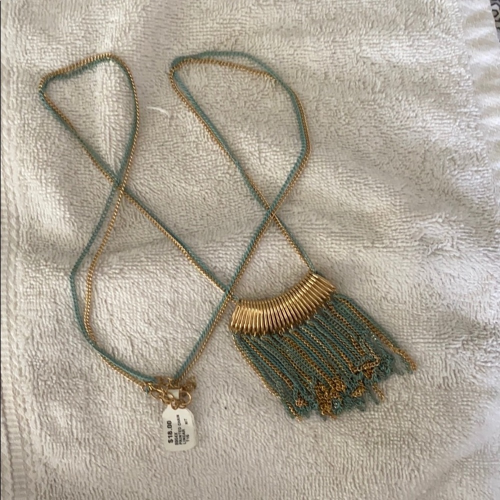 Mint and gold fashion necklace